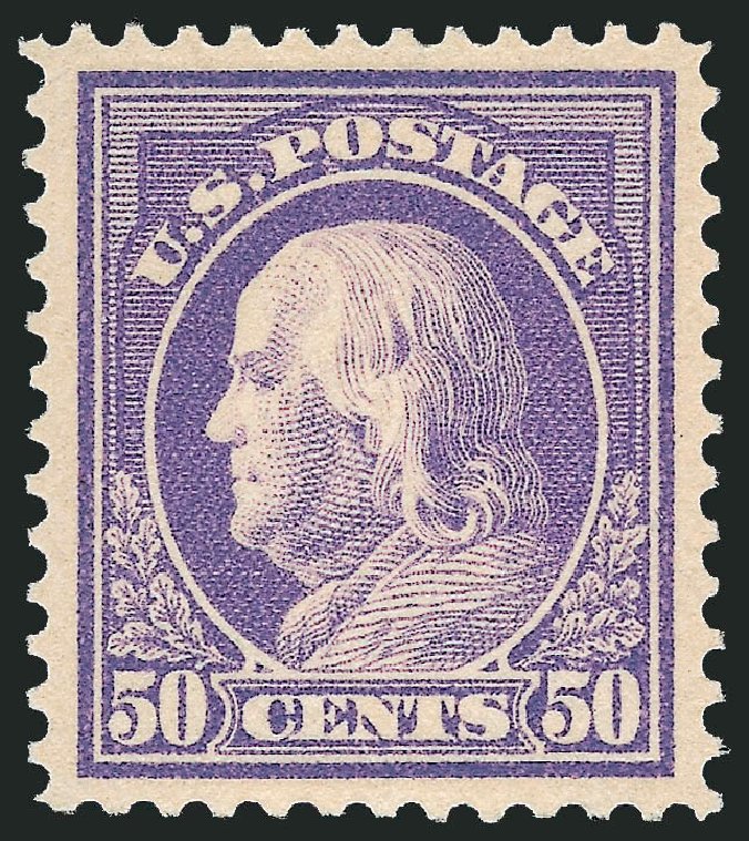 Values of US Stamp Scott Catalogue # 422: 1914 50c Franklin Perf 12. Robert Siegel Auction Galleries, Jun 2009, Sale 975, Lot 1840