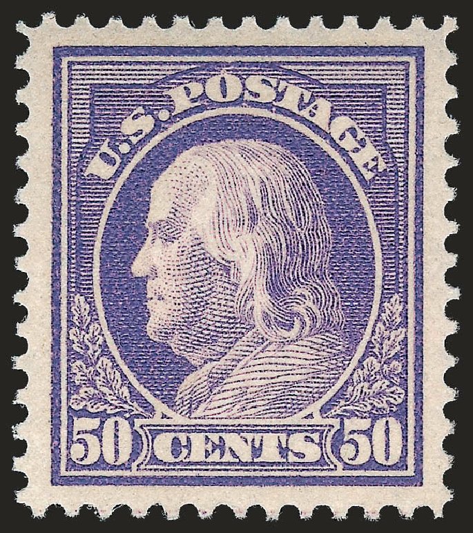 US Stamp Price Scott Cat. 422: 50c 1914 Franklin Perf 12. Robert Siegel Auction Galleries, Apr 2010, Sale 984, Lot 880