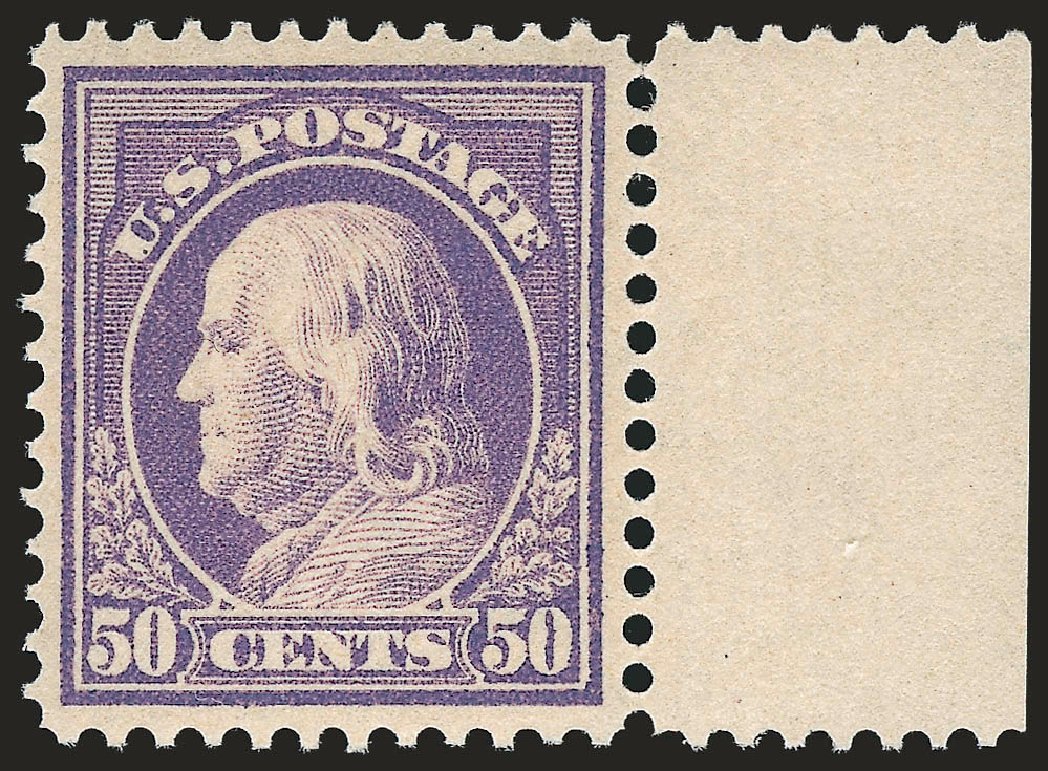 Value of US Stamps Scott Catalogue #422 - 50c 1914 Franklin Perf 12. Robert Siegel Auction Galleries, Jun 2009, Sale 975, Lot 1841