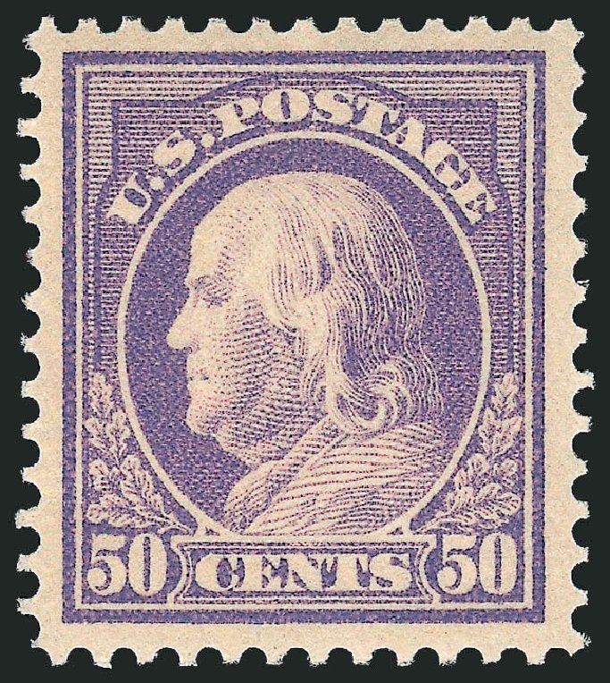 Cost of US Stamp Scott Cat. #422: 1914 50c Franklin Perf 12. Robert Siegel Auction Galleries, Dec 2014, Sale 1090, Lot 1504