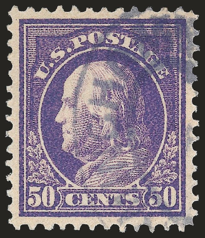 Values of US Stamps Scott # 422 - 50c 1914 Franklin Perf 12. Robert Siegel Auction Galleries, Jun 2009, Sale 975, Lot 1844