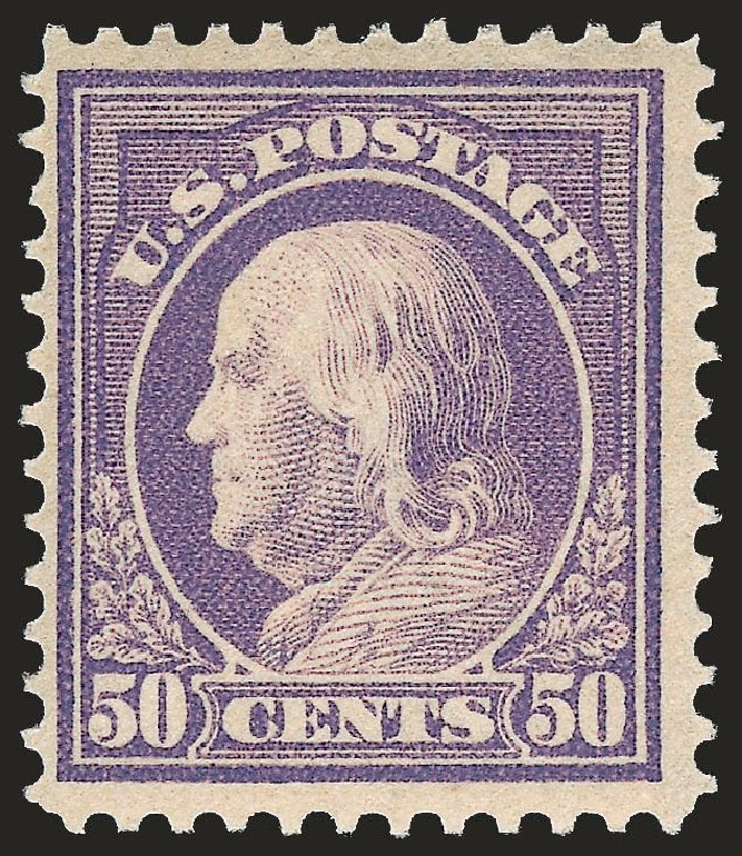 Costs of US Stamps Scott Catalog 422 - 50c 1914 Franklin Perf 12. Robert Siegel Auction Galleries, Jun 2009, Sale 975, Lot 1842