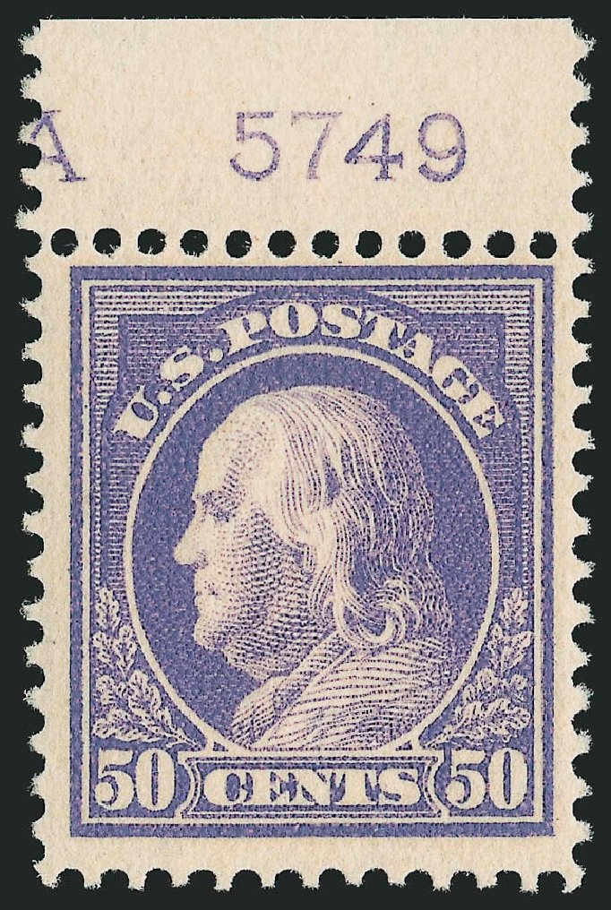 Prices of US Stamp Scott Catalog 422: 50c 1914 Franklin Perf 12. Robert Siegel Auction Galleries, Mar 2014, Sale 1067, Lot 1513