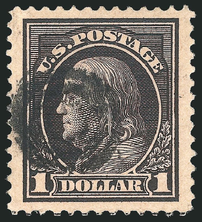 US Stamps Values Scott Cat. #423: 1915 US$1.00 Franklin Perf 12. Robert Siegel Auction Galleries, Oct 2012, Sale 1032, Lot 3528