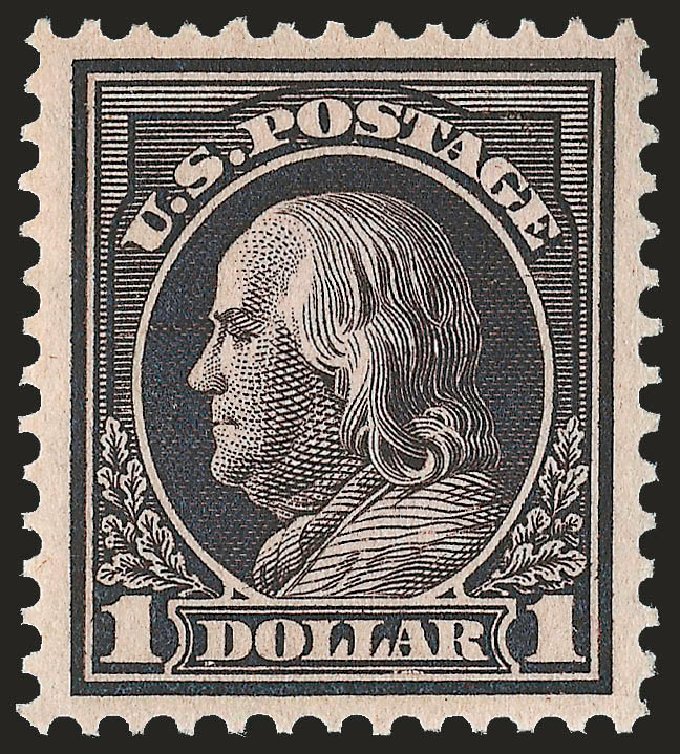 Price of US Stamps Scott Catalogue #423: 1915 US$1.00 Franklin Perf 12. Robert Siegel Auction Galleries, Sep 2009, Sale 968B, Lot 539