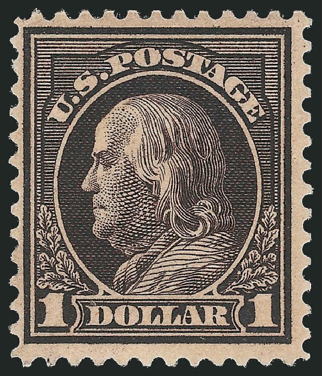 Cost of US Stamp Scott Catalog #423 - 1915 US$1.00 Franklin Perf 12. Robert Siegel Auction Galleries, Oct 2012, Sale 1033, Lot 4220