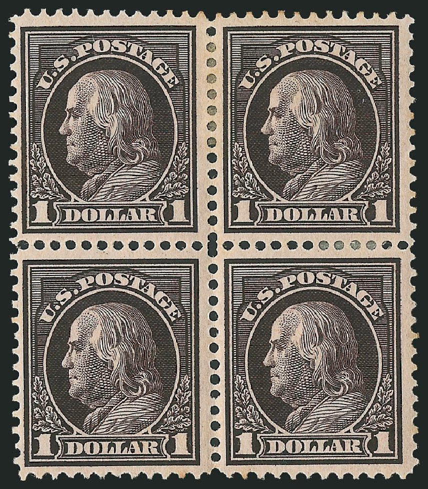 Value of US Stamps Scott Catalogue #423: 1915 US$1.00 Franklin Perf 12. Robert Siegel Auction Galleries, Mar 2013, Sale 1040, Lot 1800