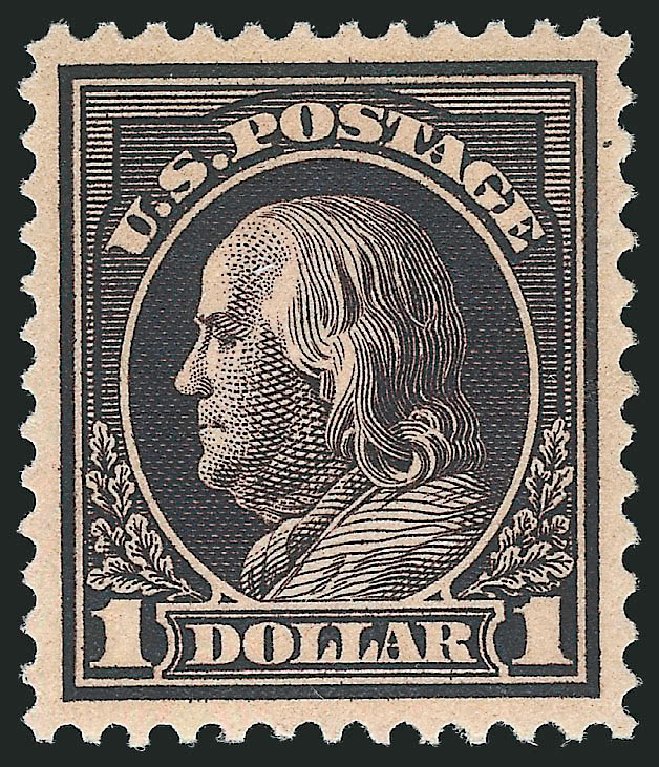 US Stamps Values Scott Catalog #423 - 1915 US$1.00 Franklin Perf 12. Robert Siegel Auction Galleries, Feb 2015, Sale 1092, Lot 1310