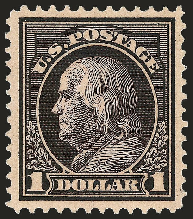 Value of US Stamps Scott #423 - 1915 US$1.00 Franklin Perf 12. Robert Siegel Auction Galleries, Dec 2008, Sale 967, Lot 4750