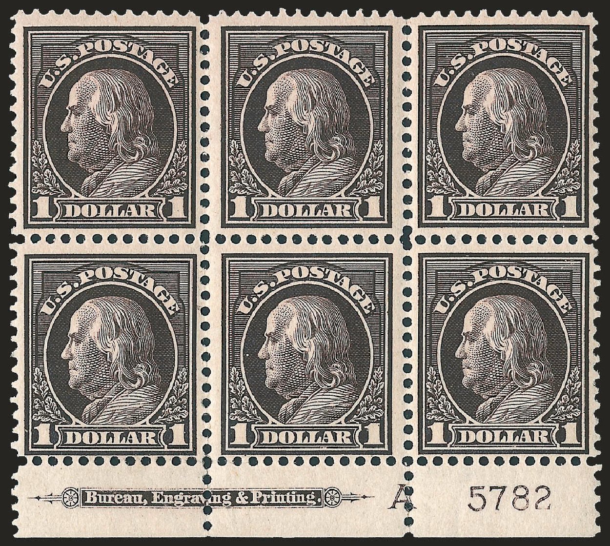 Costs of US Stamps Scott Cat. #423 - US$1.00 1915 Franklin Perf 12. Robert Siegel Auction Galleries, Apr 2009, Sale 971, Lot 1820