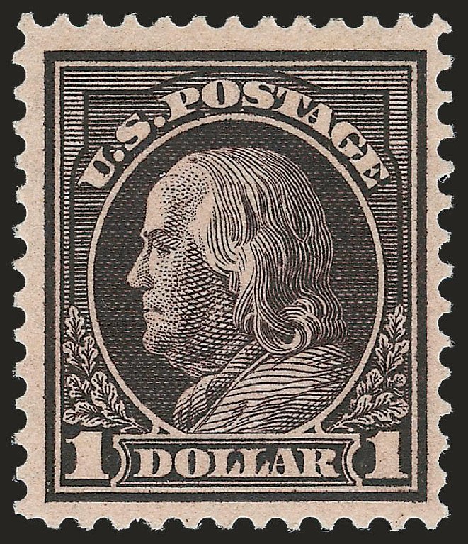 Costs of US Stamp Scott #423: US$1.00 1915 Franklin Perf 12. Robert Siegel Auction Galleries, Sep 2009, Sale 976, Lot 2010
