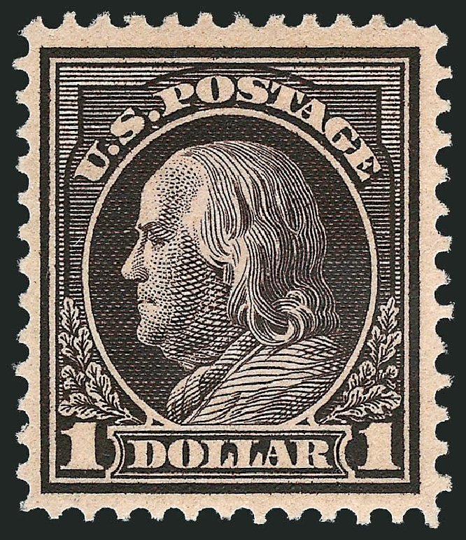 US Stamp Values Scott Catalogue # 423 - US$1.00 1915 Franklin Perf 12. Robert Siegel Auction Galleries, Oct 2008, Sale 963, Lot 981