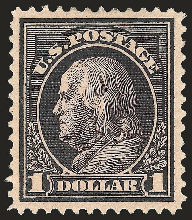 US Stamps Prices Scott Catalogue #423 - US$1.00 1915 Franklin Perf 12. Robert Siegel Auction Galleries, Dec 2008, Sale 967, Lot 4751