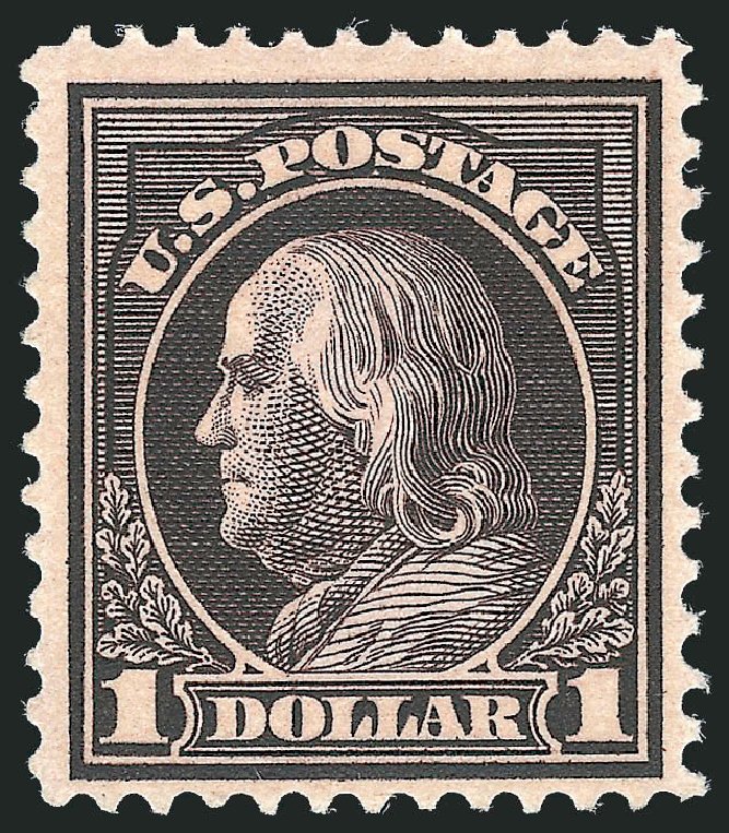 US Stamp Price Scott Catalog 423: US$1.00 1915 Franklin Perf 12. Robert Siegel Auction Galleries, Mar 2014, Sale 1067, Lot 1515