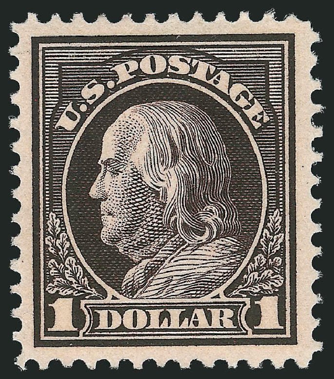 US Stamps Value Scott Catalogue # 423 - US$1.00 1915 Franklin Perf 12. Robert Siegel Auction Galleries, Dec 2014, Sale 1090, Lot 1505
