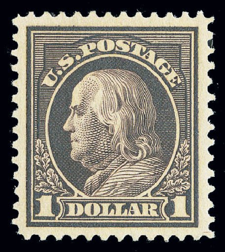 US Stamp Price Scott #423: US$1.00 1915 Franklin Perf 12. Matthew Bennett International, Sep 2012, Sale 346, Lot 832