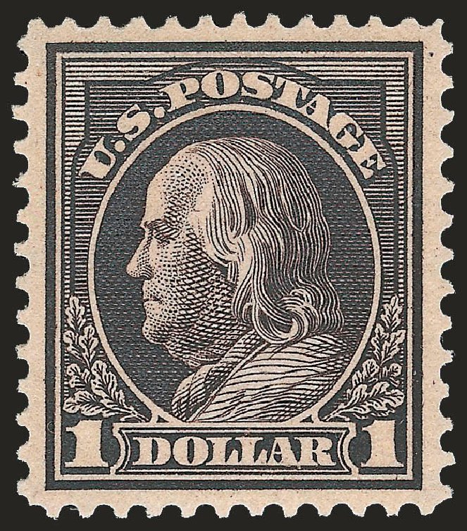 Value of US Stamp Scott Cat. #423 - US$1.00 1915 Franklin Perf 12. Robert Siegel Auction Galleries, Jun 2009, Sale 973, Lot 202