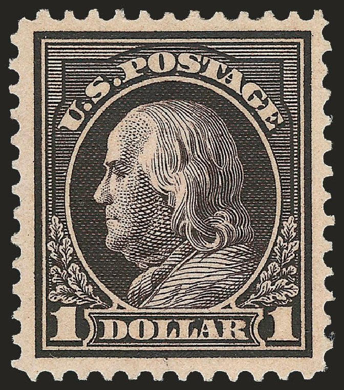 Costs of US Stamp Scott Cat. 423: 1915 US$1.00 Franklin Perf 12. Robert Siegel Auction Galleries, Jun 2010, Sale 992, Lot 2472