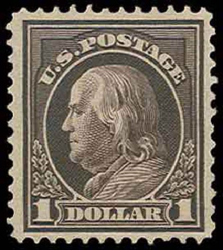 Cost of US Stamps Scott Cat. # 423: US$1.00 1915 Franklin Perf 12. H.R. Harmer, Nov 2013, Sale 3004, Lot 1263