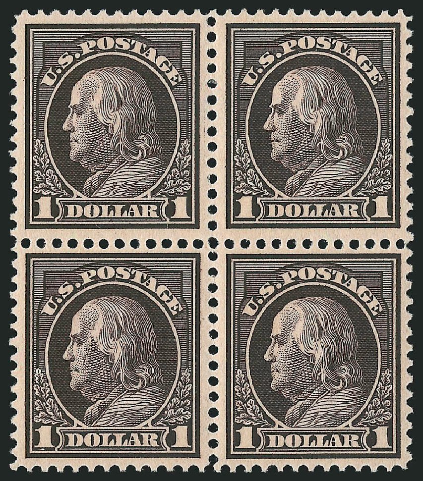 US Stamps Prices Scott Catalogue # 423 - 1915 US$1.00 Franklin Perf 12. Robert Siegel Auction Galleries, Mar 2012, Sale 1019, Lot 806