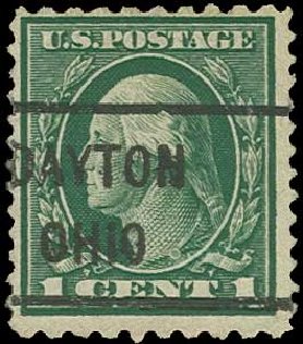 Value of US Stamp Scott Catalog # 423D - 1c 1914 Washington 10x12. H.R. Harmer, Jun 2013, Sale 3003, Lot 1298