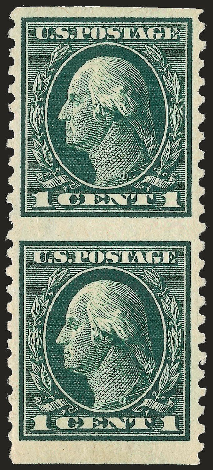 US Stamp Values Scott Catalog #424 - 1914 1c Washington Perf 10. Robert Siegel Auction Galleries, Sep 2009, Sale 968B, Lot 541