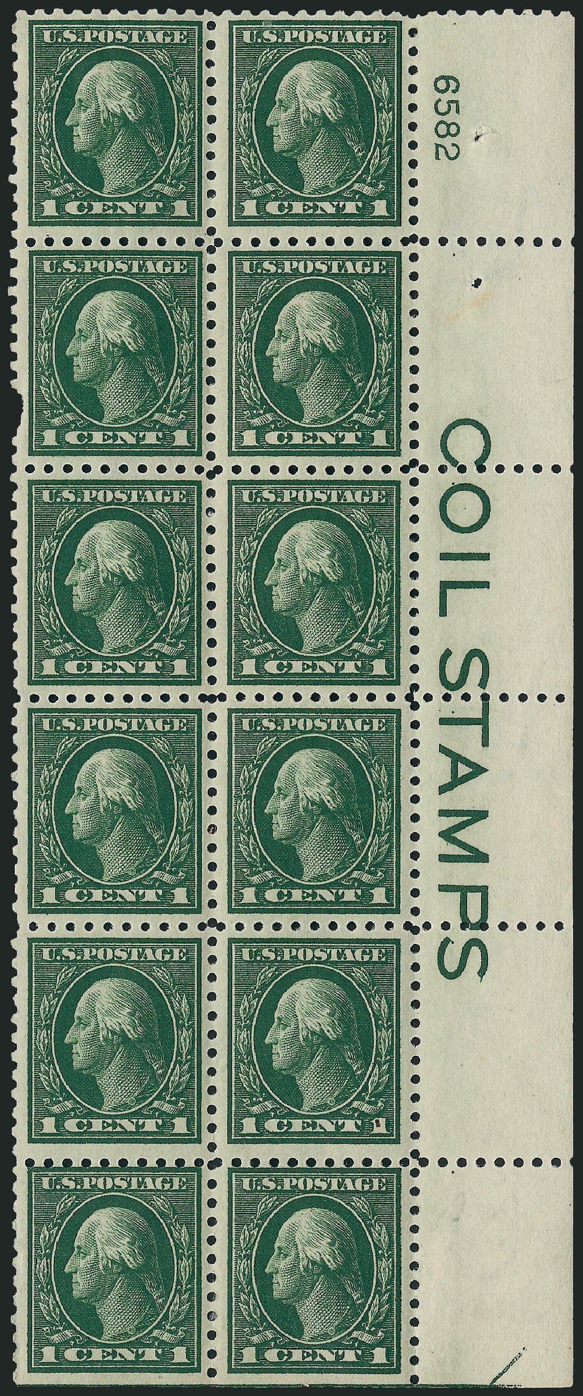 Values of US Stamp Scott Cat. #424: 1914 1c Washington Perf 10. Robert Siegel Auction Galleries, Apr 2009, Sale 971, Lot 1821