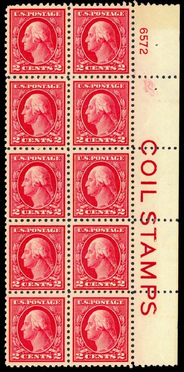 US Stamps Values Scott Cat. 425: 2c 1914 Washington Perf 10. Daniel Kelleher Auctions, Sep 2013, Sale 639, Lot 3541