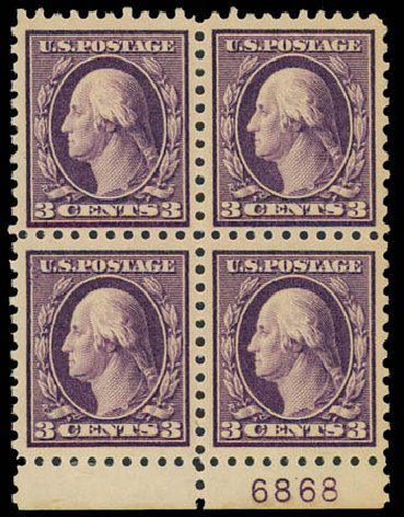 US Stamps Price Scott Cat. 426: 3c 1914 Washington Perf 10. Daniel Kelleher Auctions, Jul 2011, Sale 625, Lot 972