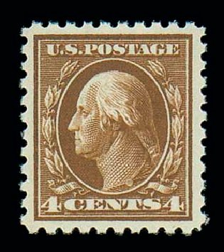 US Stamp Prices Scott 427 - 4c 1914 Washington Perf 10. Matthew Bennett International, Jun 2007, Sale 319, Lot 1440