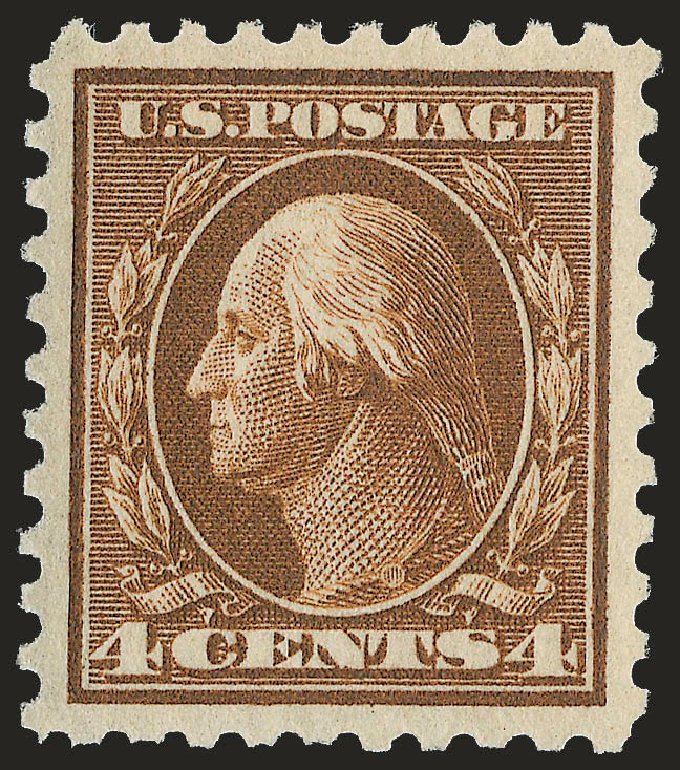 Values of US Stamps Scott Catalog 427 - 1914 4c Washington Perf 10. Robert Siegel Auction Galleries, Jun 2009, Sale 975, Lot 1852