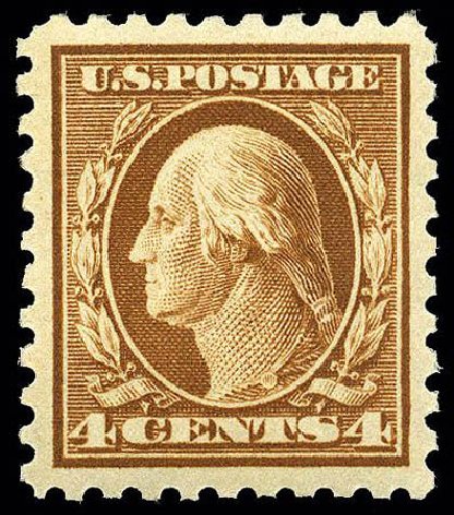 US Stamp Value Scott Cat. # 427: 1914 4c Washington Perf 10. Matthew Bennett International, Apr 2008, Sale 326, Lot 393