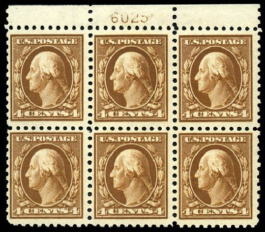 US Stamps Price Scott Catalogue 427: 1914 4c Washington Perf 10. Matthew Bennett International, Jun 2008, Sale 328, Lot 953