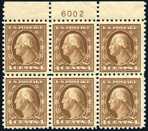 US Stamps Price Scott Catalog 427: 4c 1914 Washington Perf 10. Harmer-Schau Auction Galleries, Feb 2010, Sale 84, Lot 1586