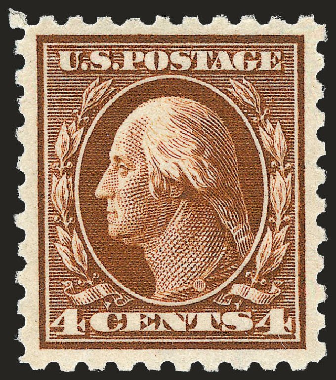 Prices of US Stamps Scott Catalogue # 427 - 1914 4c Washington Perf 10. Robert Siegel Auction Galleries, Dec 2008, Sale 967, Lot 4756