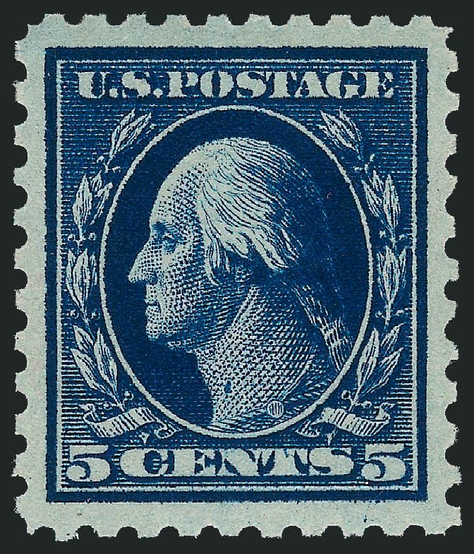 US Stamps Prices Scott Catalog 428 - 1914 5c Washington Perf 10. Robert Siegel Auction Galleries, Dec 2013, Sale 1062, Lot 611