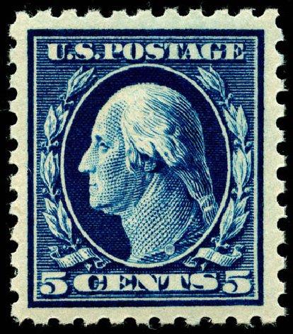 US Stamps Prices Scott Catalog #428: 1914 5c Washington Perf 10. Matthew Bennett International, Jun 2008, Sale 328, Lot 954