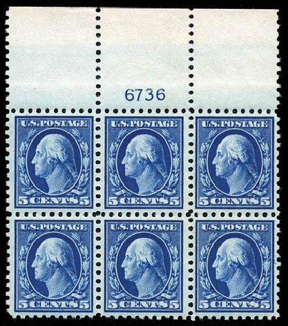 Prices of US Stamps Scott Cat. # 428 - 5c 1914 Washington Perf 10. Matthew Bennett International, Feb 2012, Sale 340, Lot 454