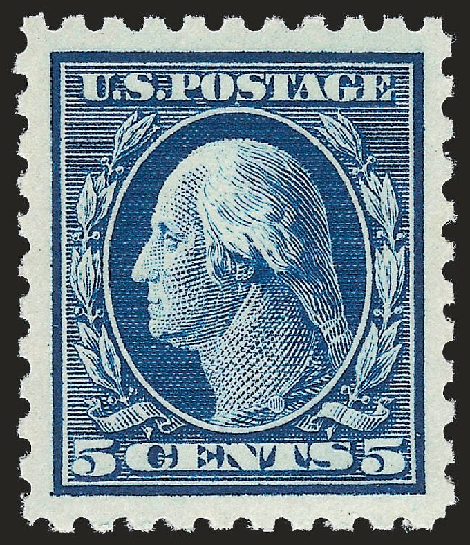 Values of US Stamps Scott Cat. #428: 1914 5c Washington Perf 10. Robert Siegel Auction Galleries, Dec 2009, Sale 982, Lot 5814