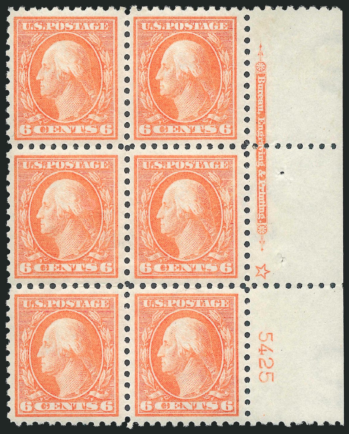 Value of US Stamps Scott Cat. # 429 - 6c 1914 Washington Perf 10. Robert Siegel Auction Galleries, Mar 2011, Sale 1007, Lot 2717