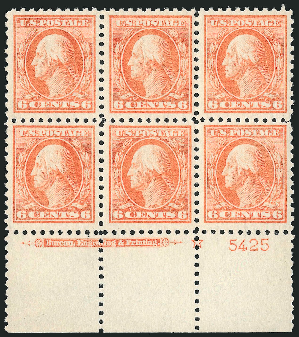 Value of US Stamps Scott Catalogue # 429: 1914 6c Washington Perf 10. Robert Siegel Auction Galleries, Jun 2011, Sale 1011, Lot 730