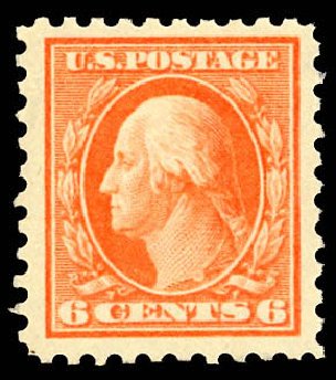 Value of US Stamps Scott Catalog 429: 1914 6c Washington Perf 10. Daniel Kelleher Auctions, Dec 2012, Sale 633, Lot 754