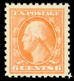 US Stamp Values Scott 429 - 1914 6c Washington Perf 10. Daniel Kelleher Auctions, Mar 2013, Sale 635, Lot 534