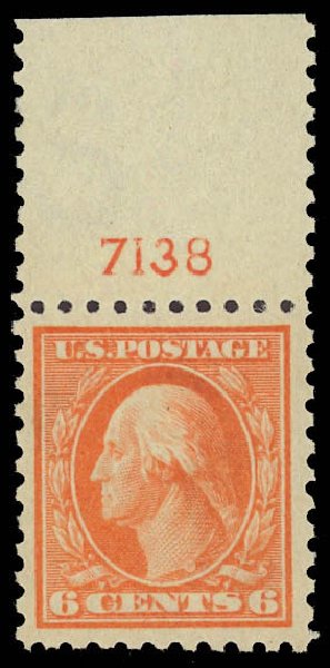 US Stamps Price Scott # 429 - 1914 6c Washington Perf 10. Daniel Kelleher Auctions, Aug 2012, Sale 631, Lot 1195