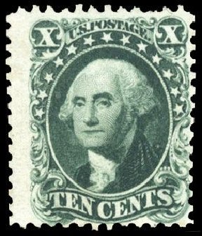 Prices of US Stamp Scott Catalogue #43: 10c 1875 Washington Reprint. Cherrystone Auctions, Mar 2008, Sale 200803, Lot 88