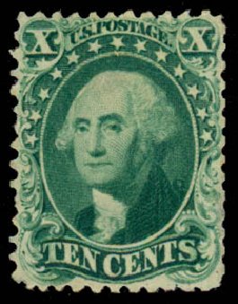 Costs of US Stamps Scott Catalogue #43 - 1875 10c Washington Reprint. Daniel Kelleher Auctions, Sep 2013, Sale 639, Lot 368