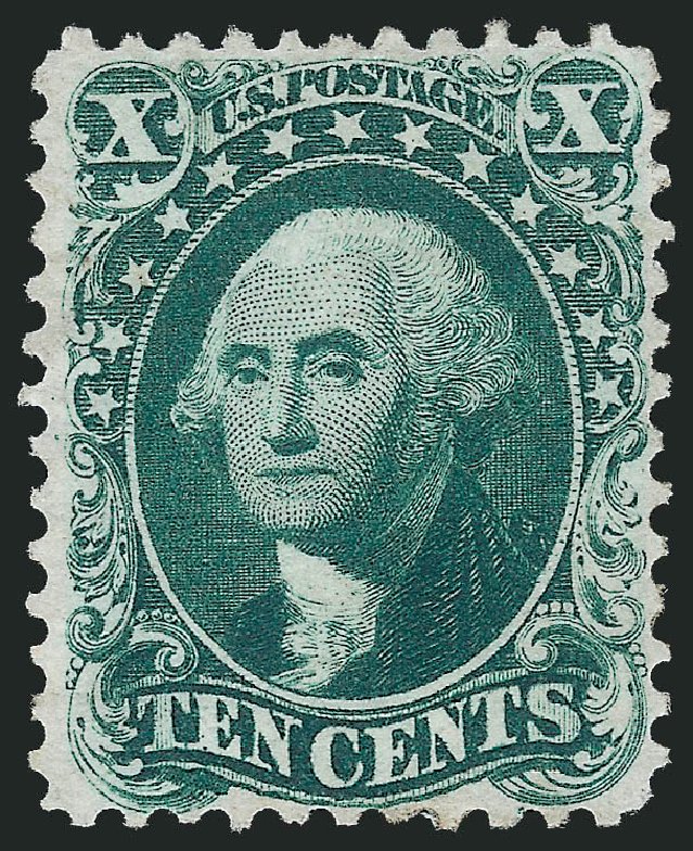 Values of US Stamp Scott Catalog # 43: 1875 10c Washington Reprint. Robert Siegel Auction Galleries, Oct 2011, Sale 1014, Lot 1148