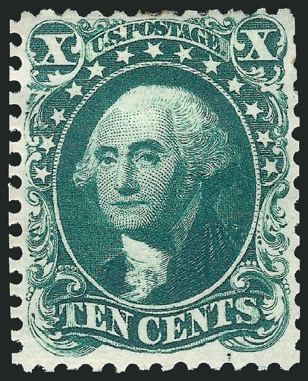 Value of US Stamp Scott Catalogue #43: 1875 10c Washington Reprint. Robert Siegel Auction Galleries, Mar 2014, Sale 1067, Lot 998