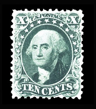 Price of US Stamps Scott Cat. #43: 1875 10c Washington Reprint. Cherrystone Auctions, Apr 2014, Sale 201404, Lot 29