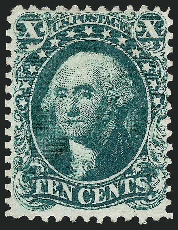 US Stamp Value Scott Cat. # 43 - 1875 10c Washington Reprint. Robert Siegel Auction Galleries, Oct 2010, Sale 997, Lot 5309